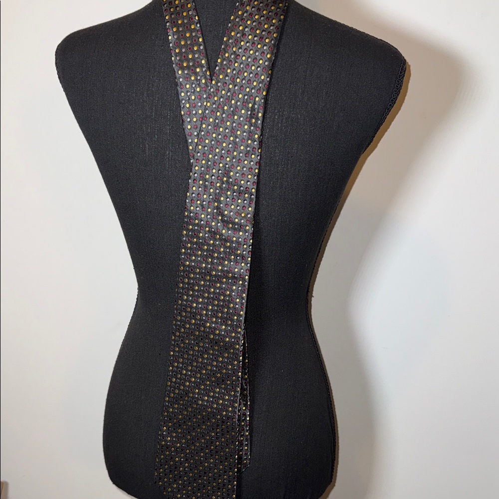 Stylish Black and Multicolor Patterned Tie